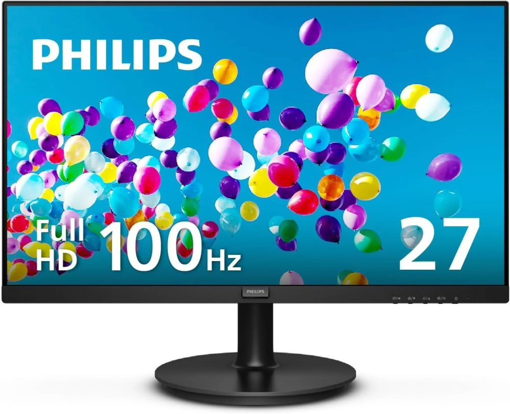 PHILIPS Computer Monitor 271V8LB 27" Thin FHD 100Hz Monitor VESA HDMI & VGA Port - BLACK