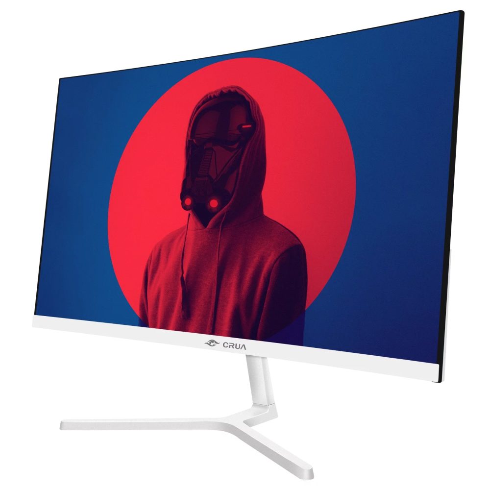 CRUA 24" FHD 75Hz Curved Computer Monitor,1080P Ultra-narrow bezel Office Monitor,99% SRGB,8 bit,16:9,AMD FreeSync, HDMI,White