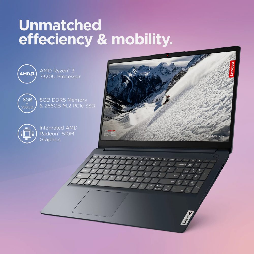 Lenovo Ideapad 1 15.6" FHD Laptop, AMD R3 7320U, 8GB RAM, 256GB SSD, Blue, Windows 11, 82VG00BJUS (4.4) 4.4 stars out of 318 reviews 318 reviews