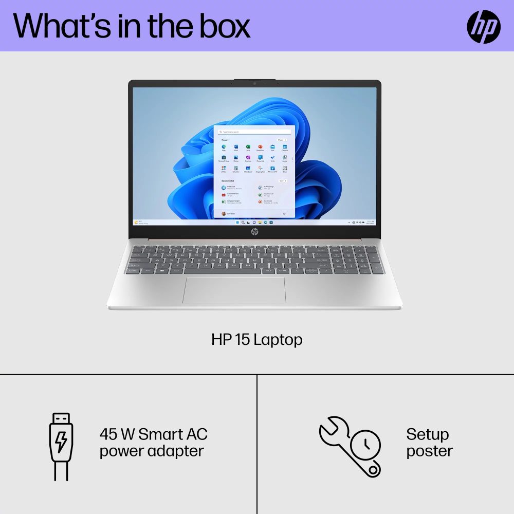 HP 15.6" FHD Laptop, AMD Ryzen 5 7520U, 8GB RAM, 256GB SSD, Pale Rose Gold, Windows 11 Home, 15-fc0039wm