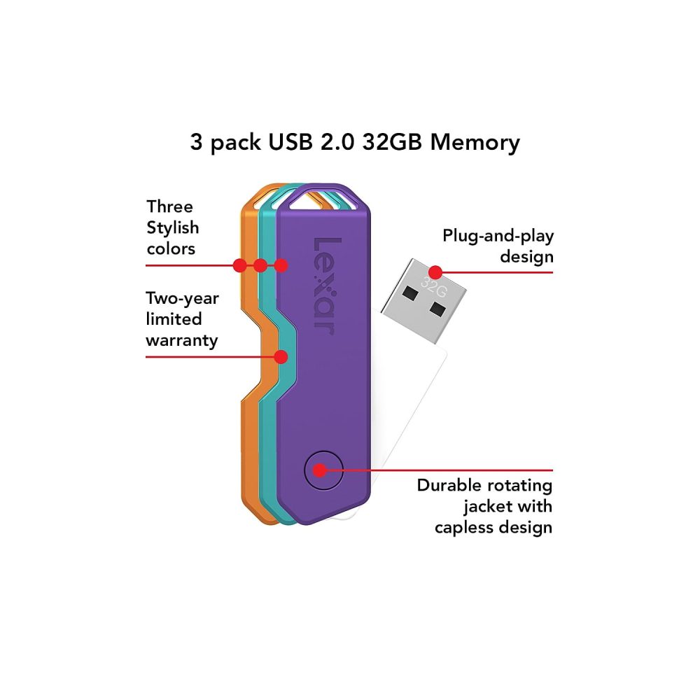 Lexar JumpDrive TwistTurn2 32GB USB Flash Drive LJDTT2-32GABNA3