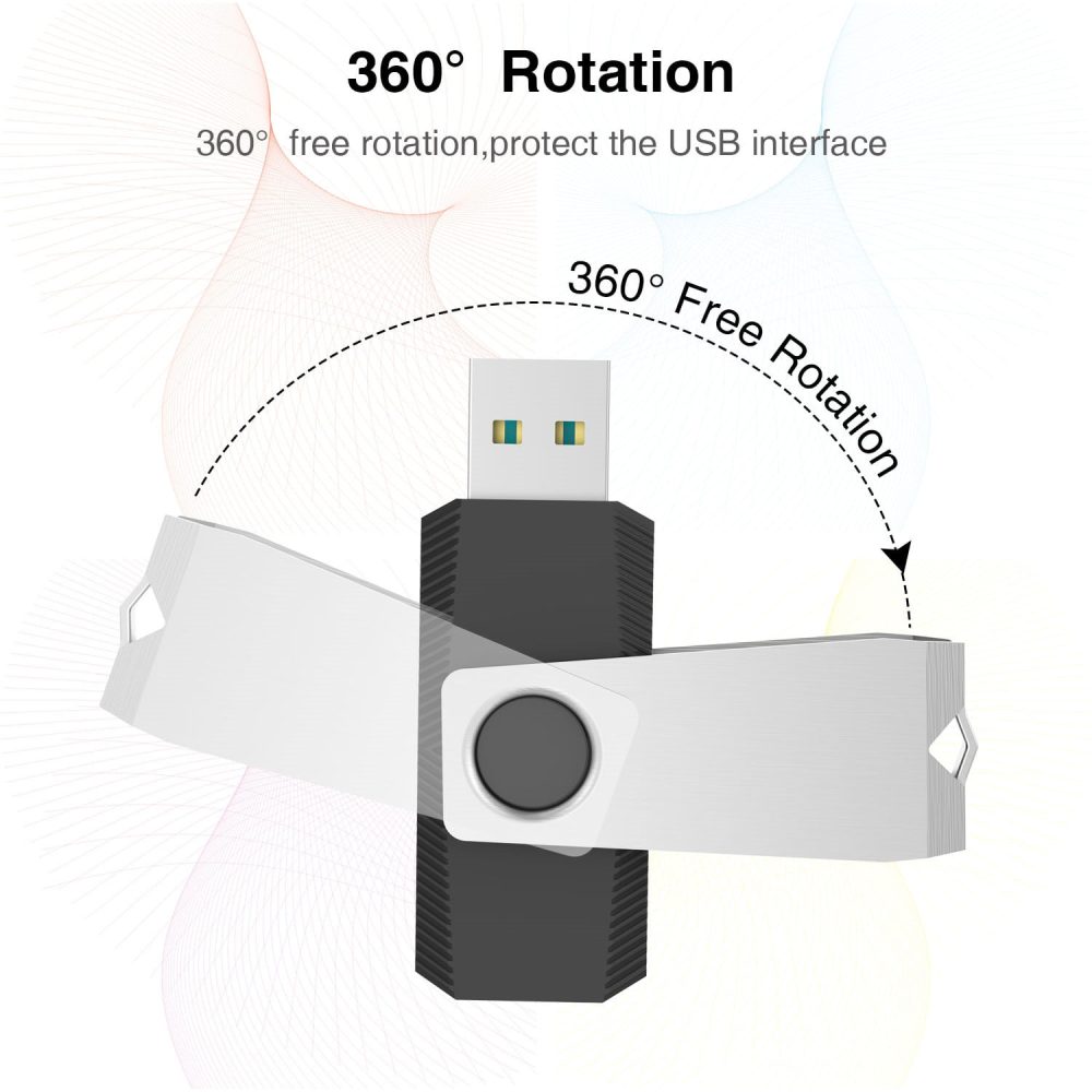 Kootion 32GB USB Flash Drive USB 3.0 Thumb Drive Jump Drive Pen Drive Memory Stick Swivel Design, Black 3 Pack