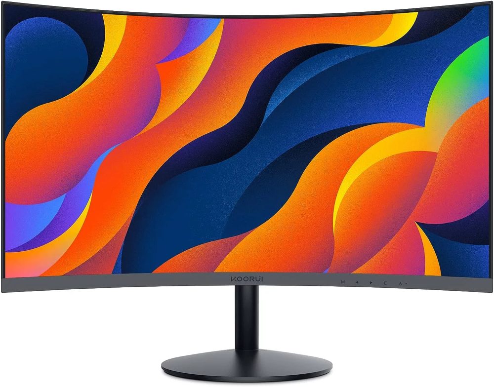 KOORUI 27-inch Curved Computer Monitor- Full HD 1080P 75Hz Gaming Monitor 1800R LED Monitor HDMI VGA, Tilt Adjustment, Eye Care, Black 27N5C