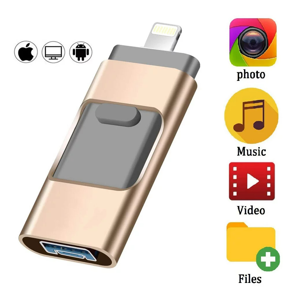 New USB Flash Drive Memory Storage Photo Stick For iPhone iPad 1 TB 1 Piece