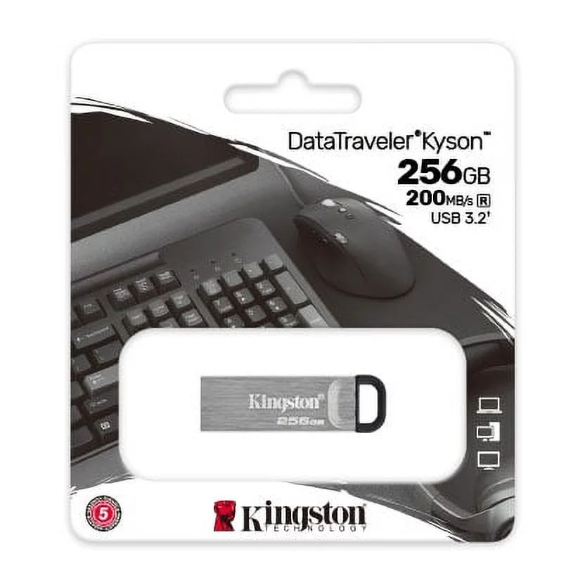 Kingston DataTraveler Kyson 256GB USB-A 3.2 Gen 1 Metal USB Flash Drive DTKN/256GB