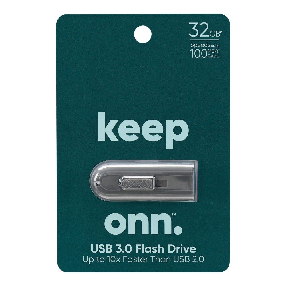 onn. USB 3.0 Flash Drive, 32 GB Capacity